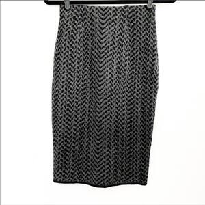 D. Exterior Wool Blend Herringbone Skirt Size XS